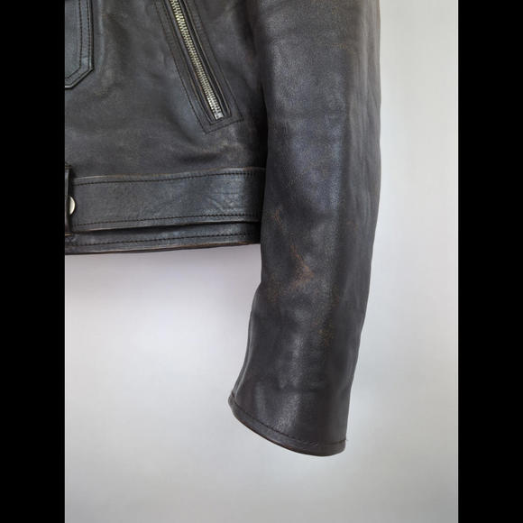 [SOLD] MAISON MARGIELA Men's Sz IT54 US 42 L Black Leather Perfecto Jacket Italy - Picture 7 of 12